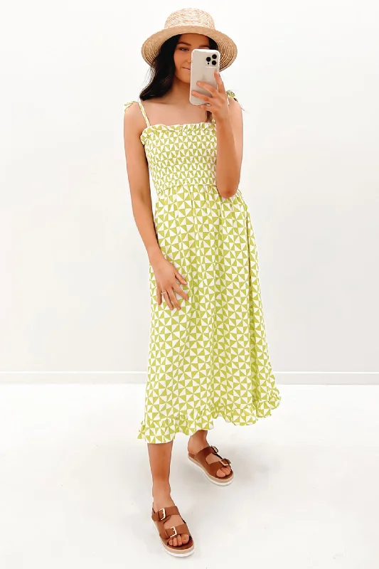 Ms Brown Garden Dress Celery Elegant unclassified dresses