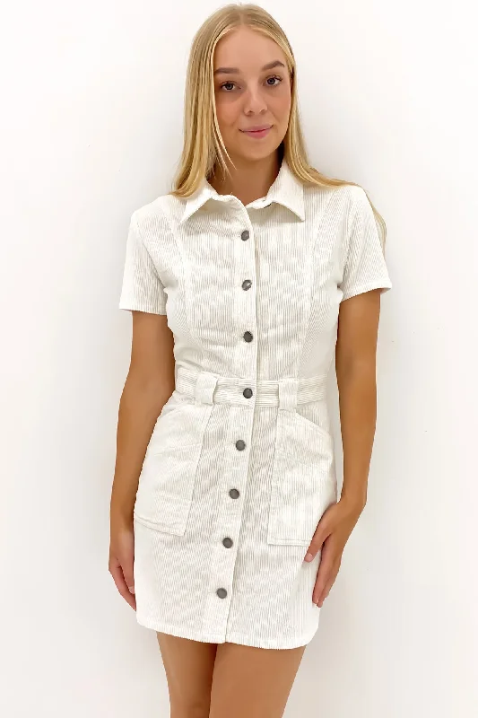 Nadia Cord Dress Vintage White Travel unclassified dresses