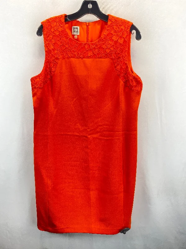 Orange Dress Work Anne Klein, Size 14 Mesh unclassified dresses