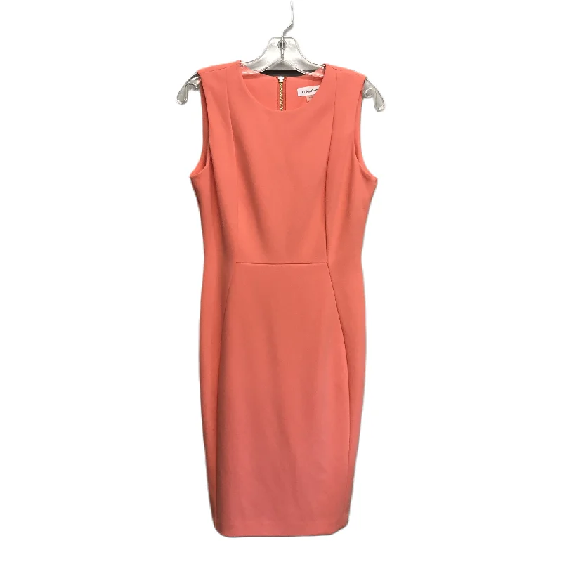 Orange Dress Work By Calvin Klein, Size: S One-shoulder unclassified dresses