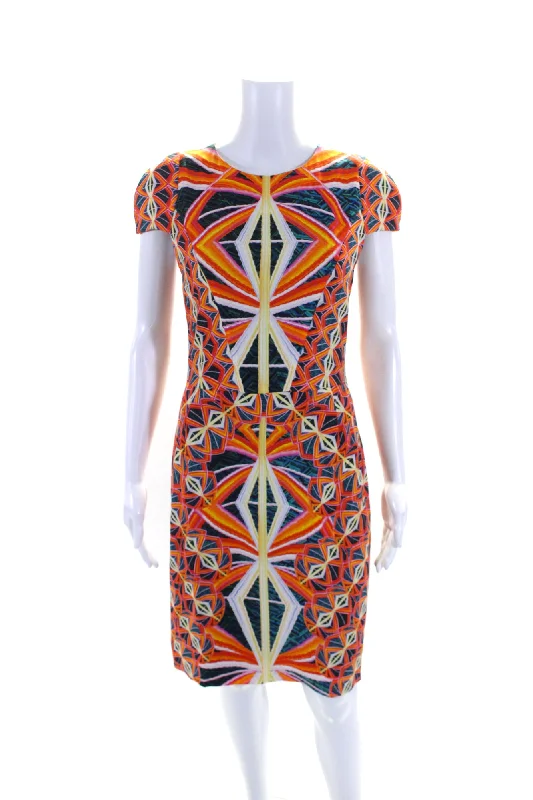 PETER PILOTTO Womens Abstract Print Sheath Dress Multi Colored Satin unclassified dresses