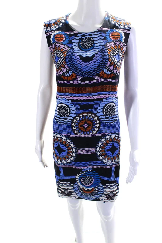 PETER PILOTTO Womens Abstract Print Sleeveless Sheath Dress Multicolor Trendy unclassified dresses