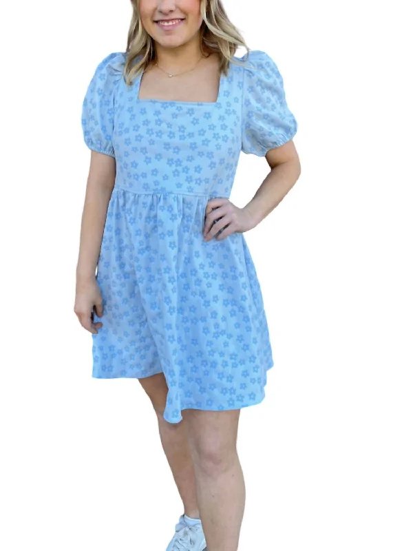 Pretty Little Flowers Dress In Blue Everyday wear unclassified dresses