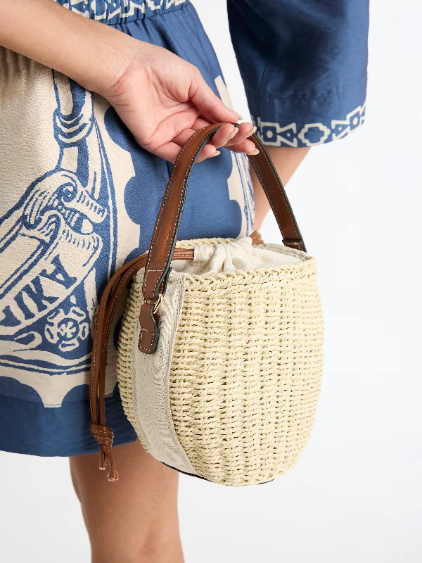 RAFFIA BUCKET BAG Denim unclassified dresses