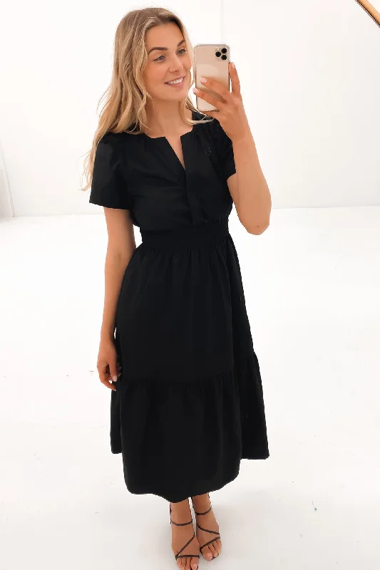 Rena Midi Dress Black Midi Skirt Look