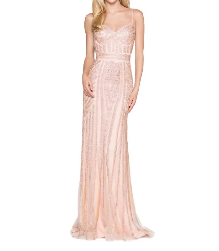 Rhinestone Prom Dress In Blush Casual unclassified dresses