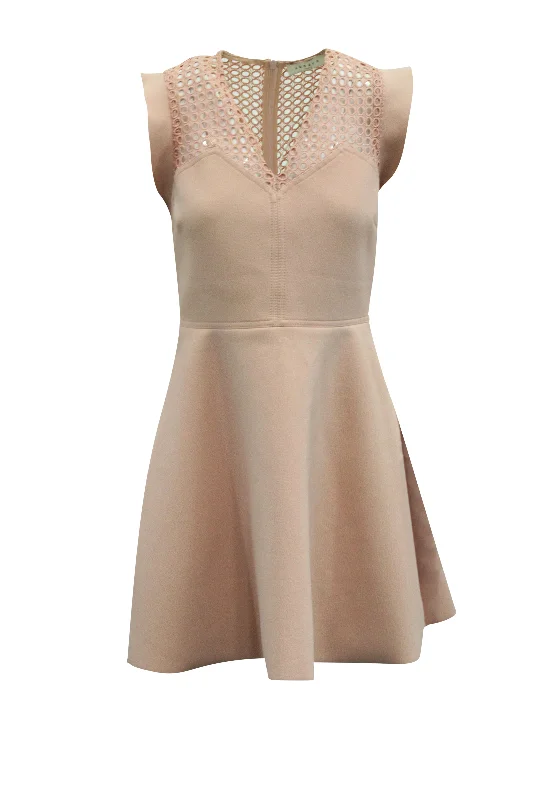 Sandro Paris Dress with Eyelets in Pink Polyester Long unclassified dresses