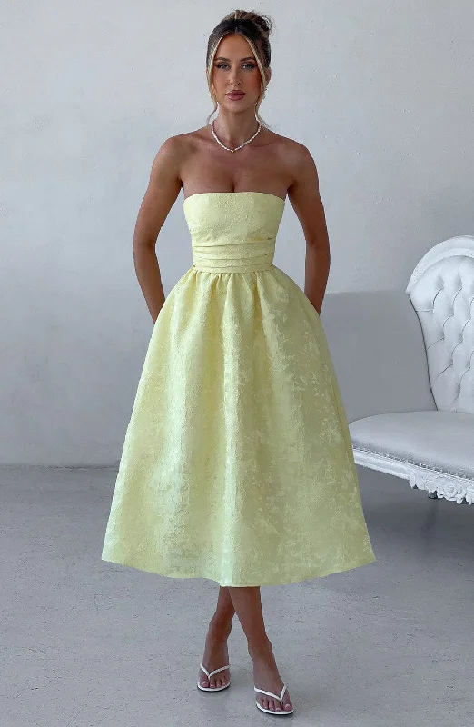 Saoirse Midi Dress - Lemon Elegant Midi Look