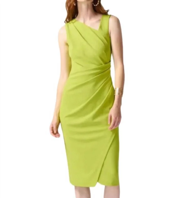 Scuba Crepe Sheath Dress In Key Lime Travel unclassified dresses