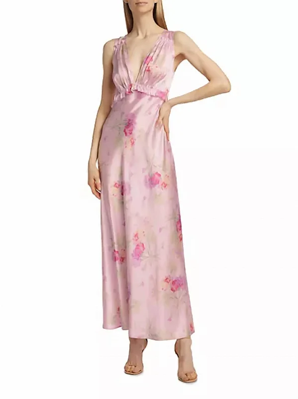 Silk Charmeuse Suniva Dress In Bombay Pink Dark color unclassified dresses