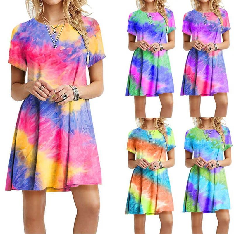 Summer Multi Color A Line Dress Long sleeve unclassified dresses