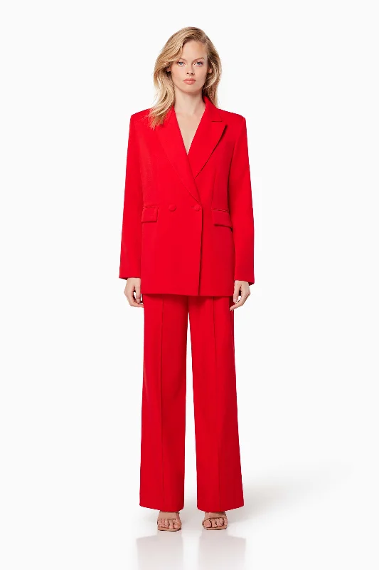 Tenderness Twill Suiting Set In Red Knitted unclassified dresses