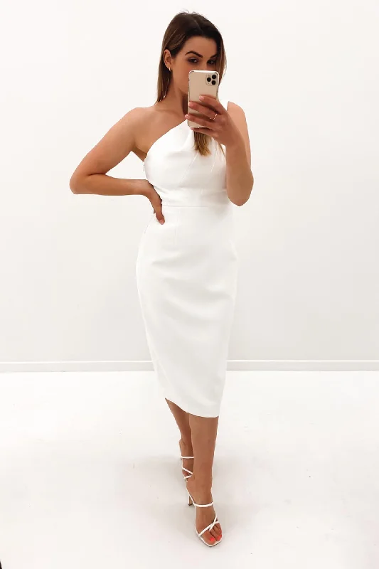 The Introspect One Shoulder Dress White Long sleeve unclassified dresses