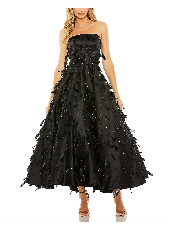 Womens Embellished Strapless Evening Dress Printed unclassified dresses