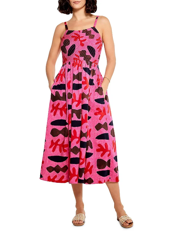 Womens Printed Midi Sundress Classic Midi Skirt