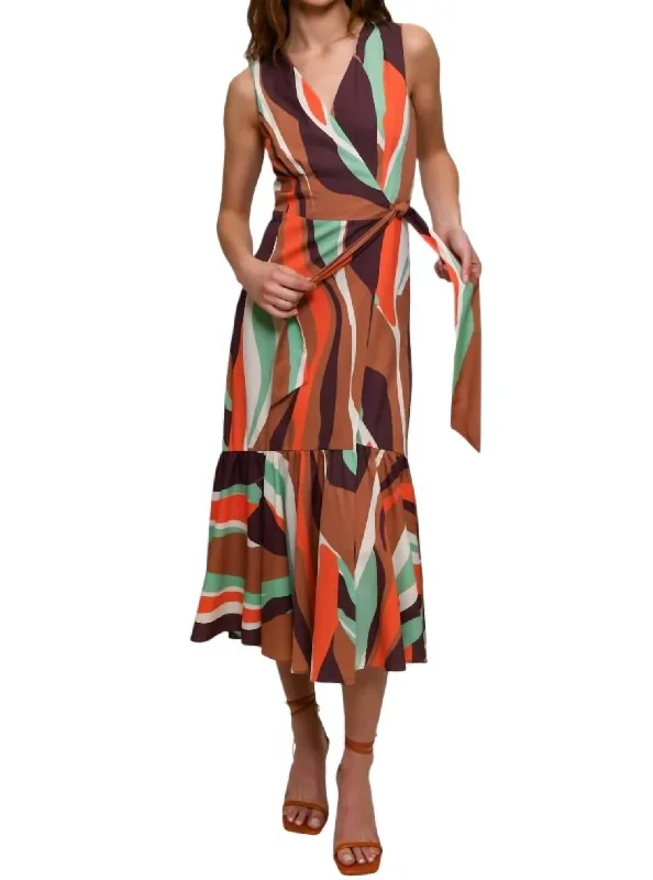 Wrap Dress In Multi Neutral Y2K unclassified dresses